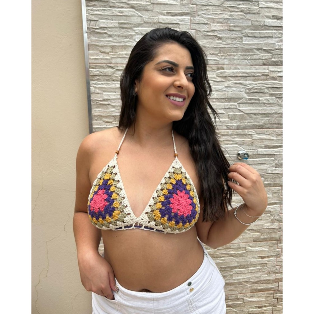 Cropped Crochê Colorido: Onde Comprar | BuscaProdutos