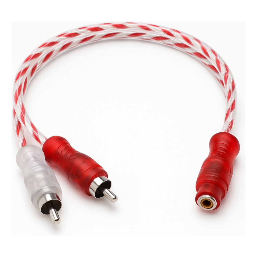 Cabo RCA Y Blindado de Audio Stereo Cabo de Som Automotivo Dupla Blindagem Plug Niquel Svart 4mm PVC