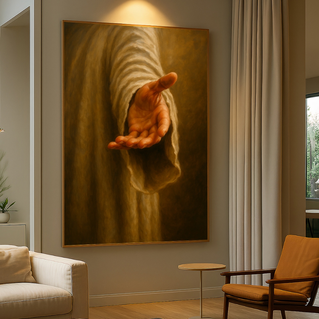 Quadro Decorativo GRANDE Alta Resolução Para Sala Quarto Escritório Quadro Mão de Jesus em Oferta na Shopee