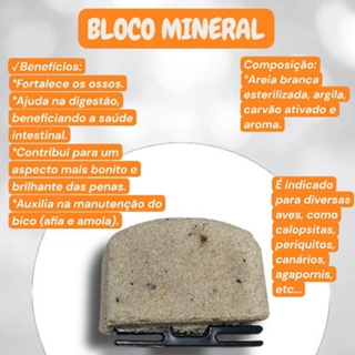 KIT PEDRA DE CALCIO / BLOCO MINERAL PARA CALOPSITA, AGAPORNE, PERIQUITO, CANÁRIO, ETC... PÁSSAROS DO VALE em Oferta na Shopee