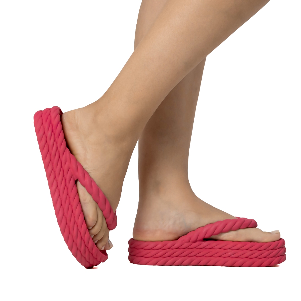 Chinelo Tamanco Sandália Feminina Papete Praia Piscina Confortável Anabela Tiras de Cordas