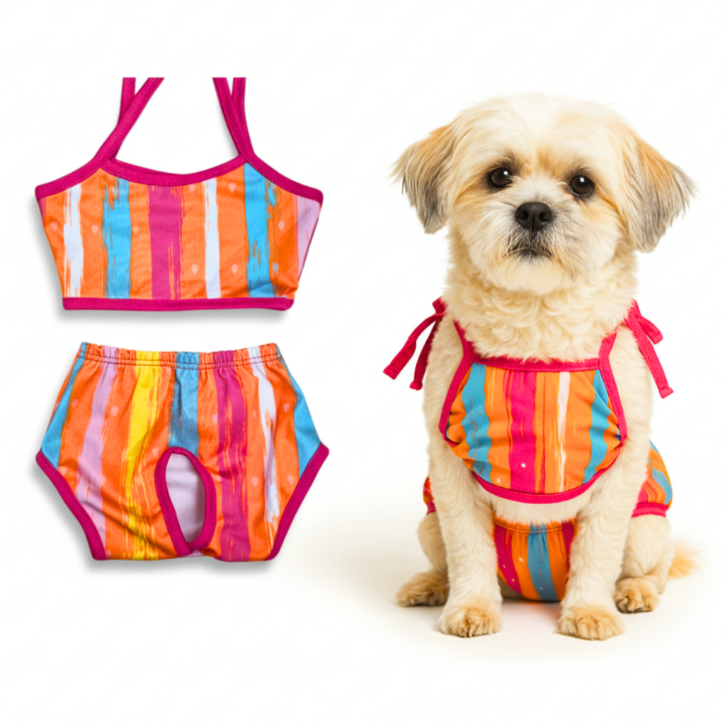 Biquíni Pet 1 peça Moda Praia Cães Cachorro Gato Porte Pequeno Pinscher Maltes Pug Shihtzu em Oferta na Shopee
