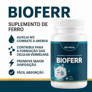 Suplemento Bisglicinato Ferro 500mg 60 Cápsulas Bio Ferr - Bio Vittas em Oferta na Shopee
