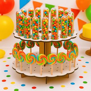 Porta Tubetes e Piruliteiros Festa 2 em 1 Em Mdf 3mm Branco decoração de festa - Artigos de Festa em Oferta na Shopee