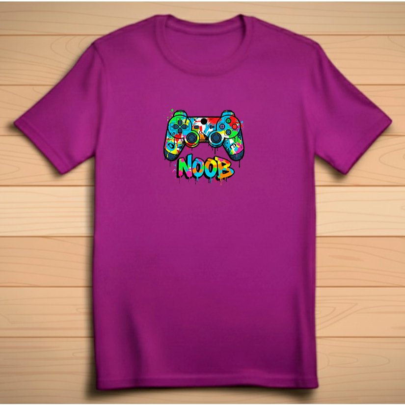 camiseta gamer controle noob
