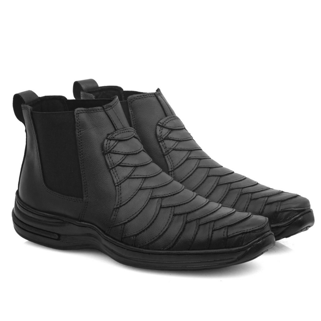 Botina Bota Couro Confortavel Super Leve