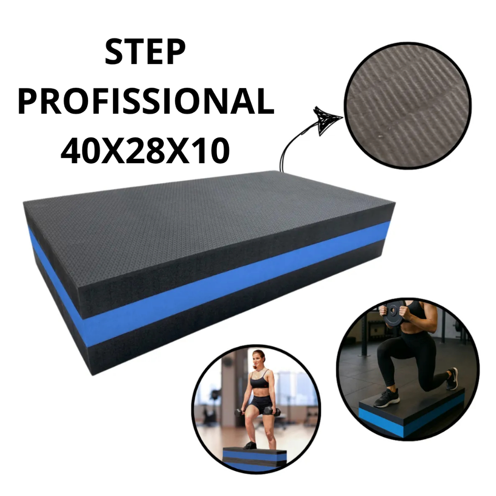 Step em Eva 40x28x10cm Alta qualidade academia Fitness Ioga Cross fit Pilates Impacto Treino em casa em MDF