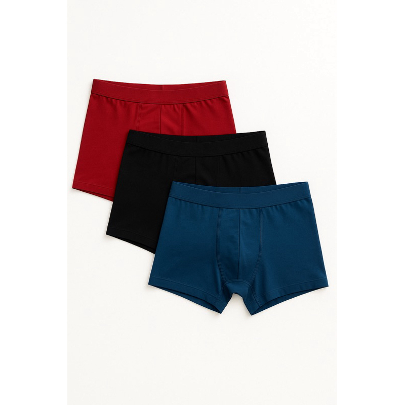 Kit 3 Cuecas Boxer Masculinas em Cotton Premium