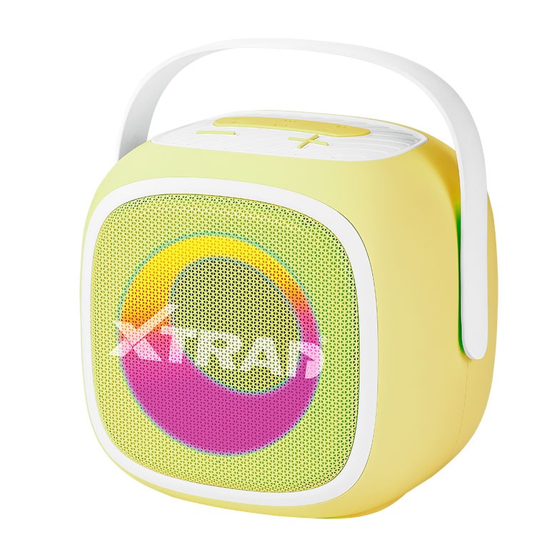 XTRAD Caixa de Som Karaokê Portátil com 2 Microfones Bluetooth XDG-8604 RMS 100w Amarelo