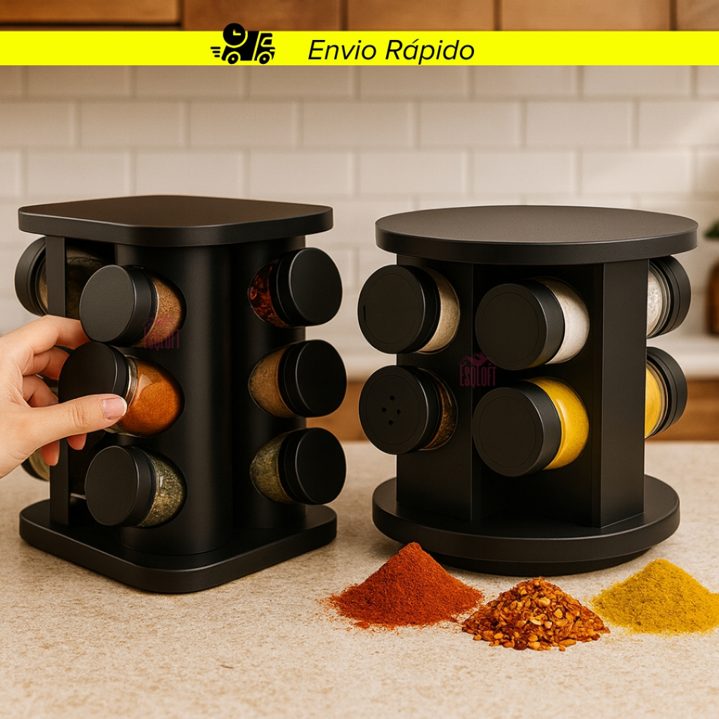 Porta Temperos 12 6 Potes Giratório Profissional Tampa Dosadora Condimentos Envio Imediato em Oferta na Shopee
