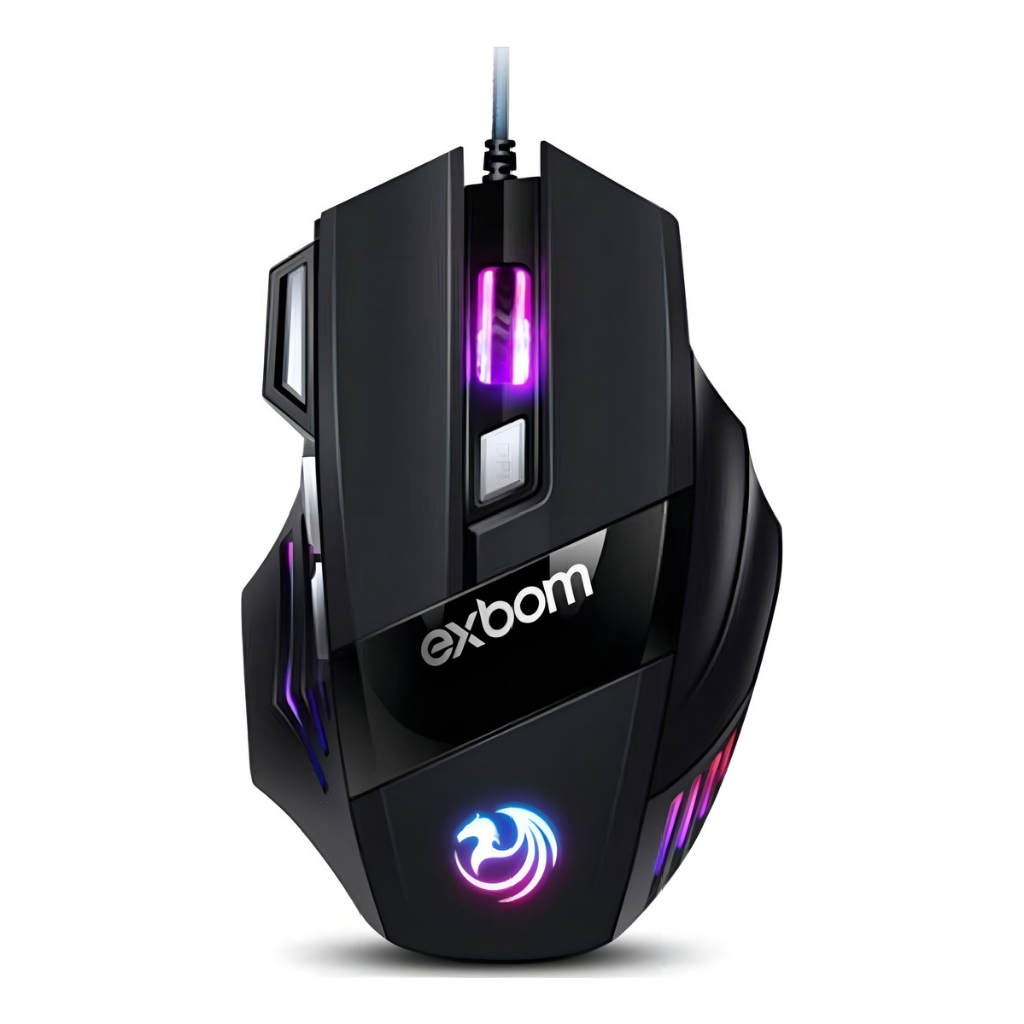 Mouse Gamer Usb Led Óptico 3200 Dpi 7 Botões Jogos Led Rgb 7 Cores