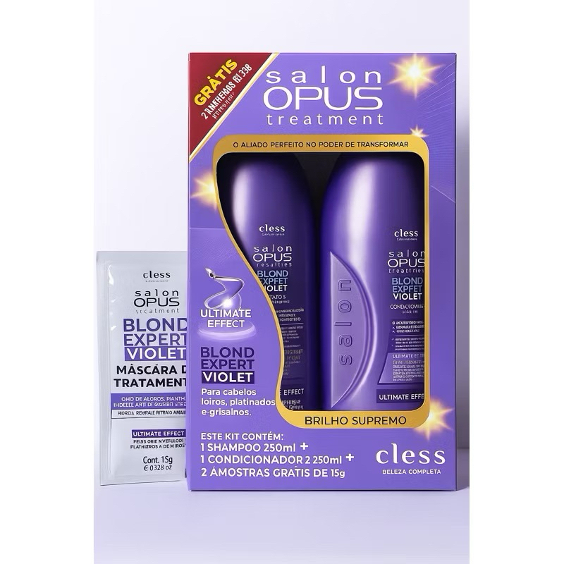 Kit Salon Opus Violet  Shampoo + Condicionador Desamarelador 250ml
