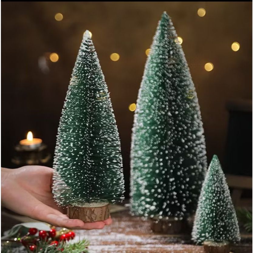kit 2 Mini Arvore Pinheiro cm Natal Nevada Lembrancinha Festa Natalina Decoração Enfeite Mesa empresa
