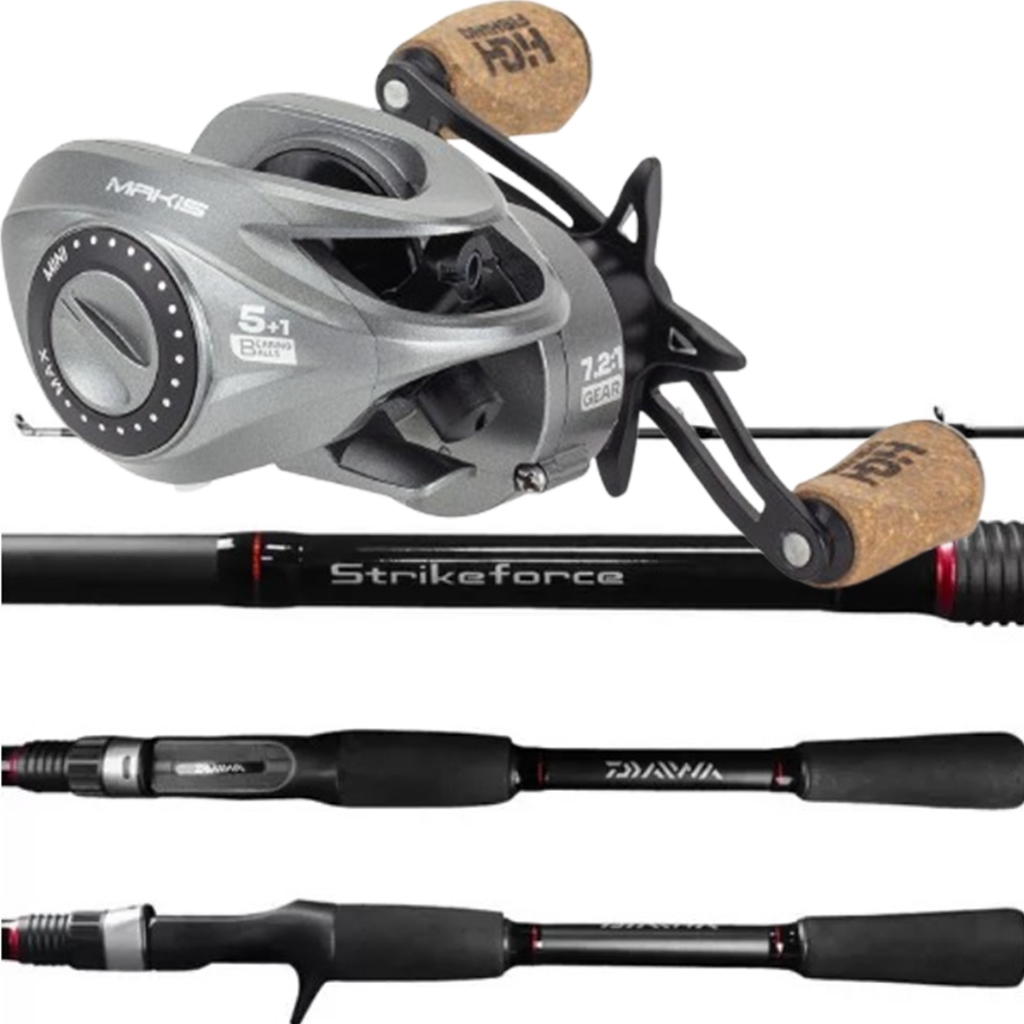 Carretilha Zaire Lançamento c/ Vara Strikeforce Daiwa 8-17lb