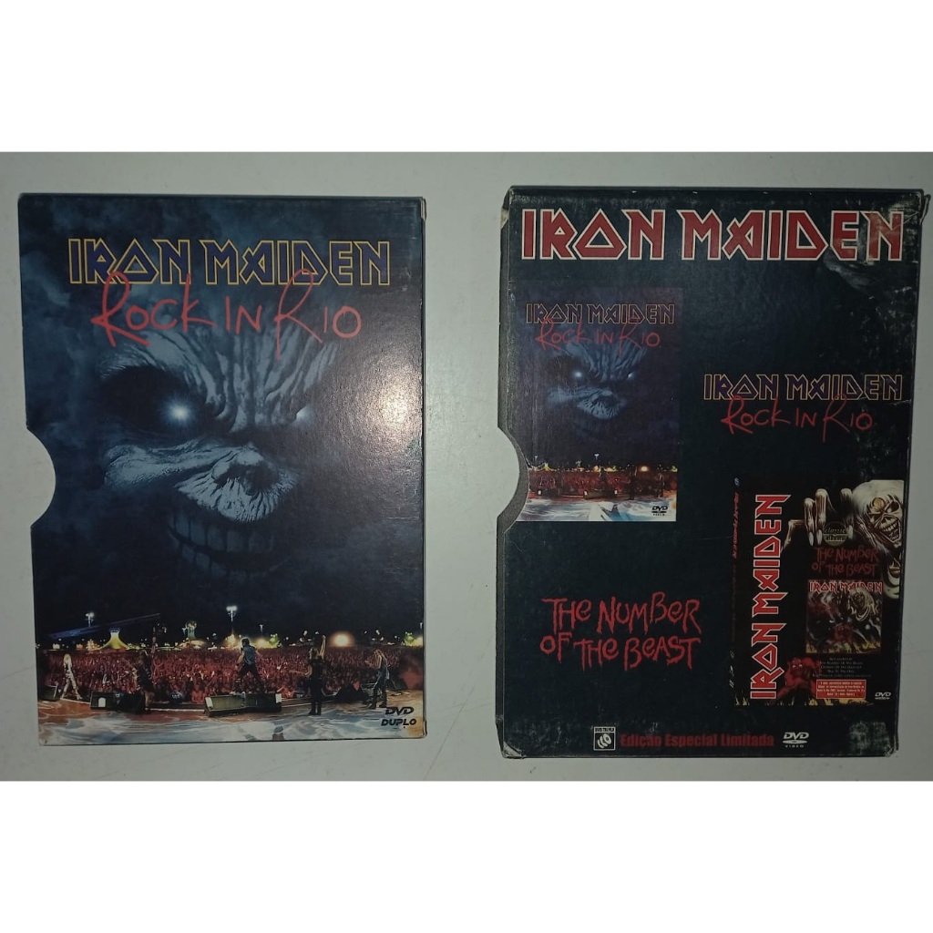 Iron Maiden: Rock In Rio Duplo & The Number Of The Beast - Dvd – Ítem de Colecionador Impecável | Mídia Sem Riscos