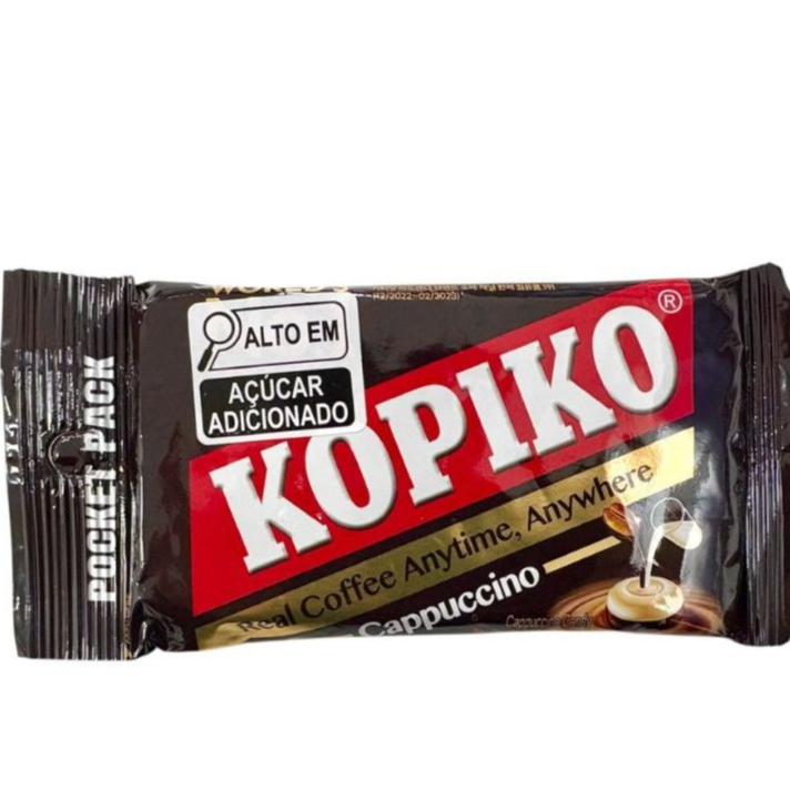 BALA SABOR CAPPUCCINO KOPIKO BLISTER CARTELA 32G em Oferta na Shopee