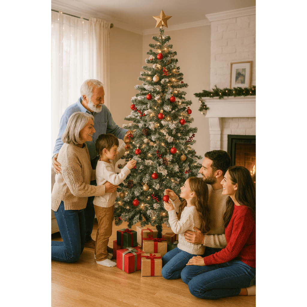 Árvore de Natal Nevada 1,80m 611 Galhos com Pinhas e Frutinhas Base de Metal Premium Wincy - Natal