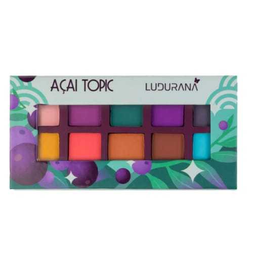 Paleta De Sombras Açai Topic Ludurana Colorida 10 Cores