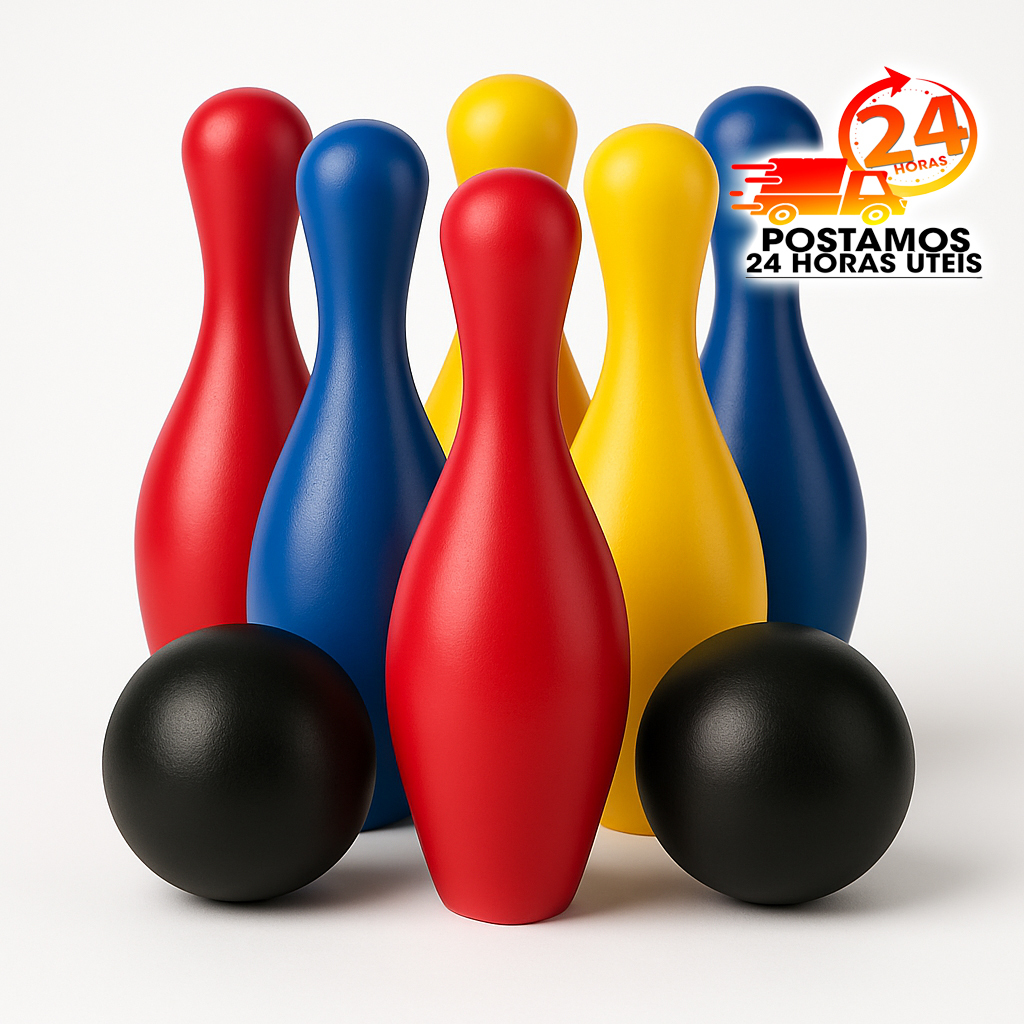 Boliche Infantil Mini Criança 6 Pinos e 2 Bolas Plástico