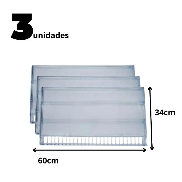 3 Prateleira Grade PLASTICO Geladeira Continental Copacabana