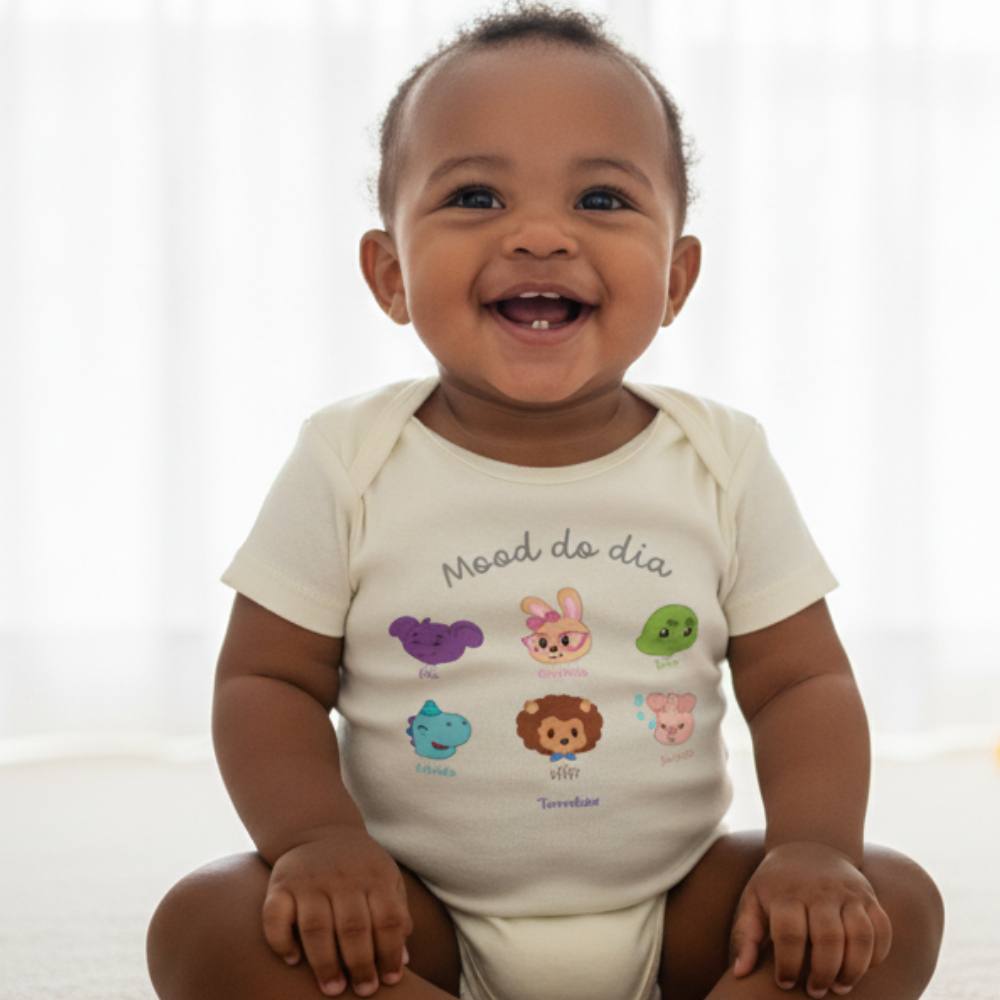 Body Mood do Dia Manga Curta - All the Colors - TurmaTube em Oferta na Shopee