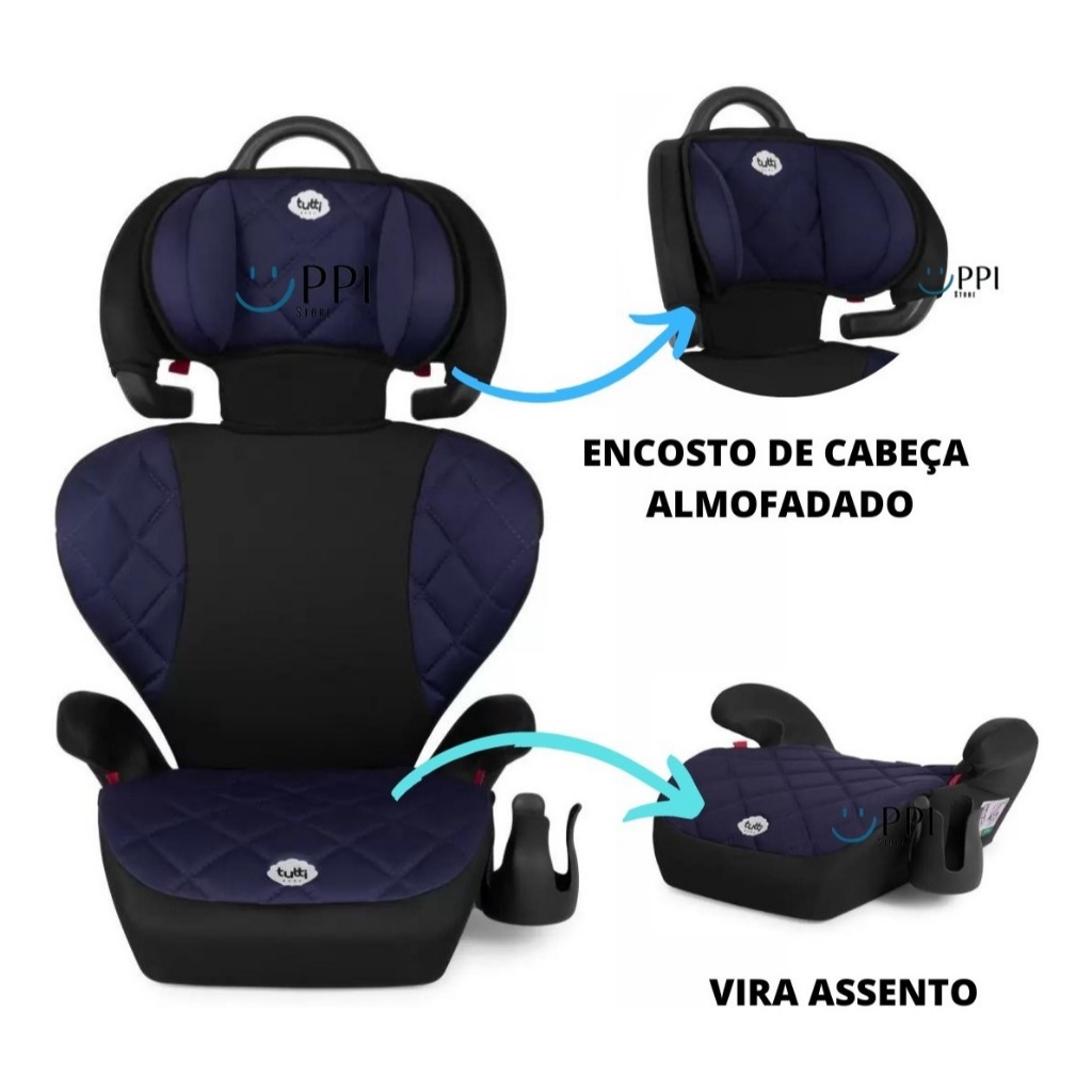 Cadeira Cadeirinha Infantil para Carro Bebê e Criança de 15kg a 36Kg vira assento de elevação