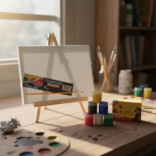 Kit Cavalete 25x39 + 1 Tela 20x30 + 1 Pincel + 6 Tintas R&d Quadros para Trend Noite da Pintura em Oferta na Shopee