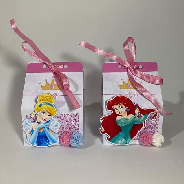 Caixinhas Lembrancinhas de festa infantil personalizadas para menina - 20 unidades Princesas FAZEMOS TODOS OS TEMAS