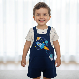 Jardineira + Body Nino Astronauta - All the Colors - TurmaTube em Oferta na Shopee