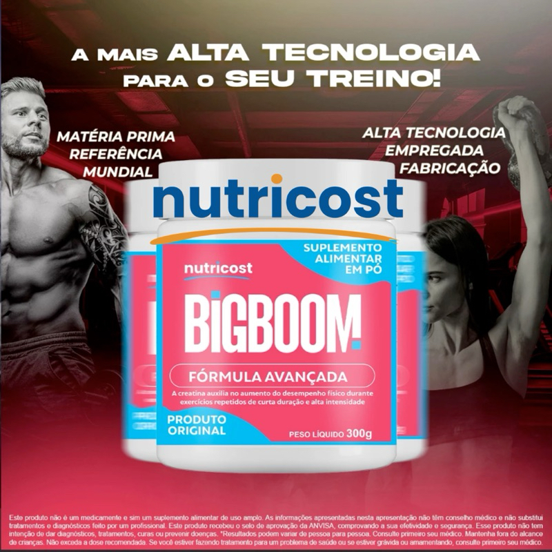 3 Creatina Bigboom 300g Original - O Mesmo Do Site Oficial Sem Sabor