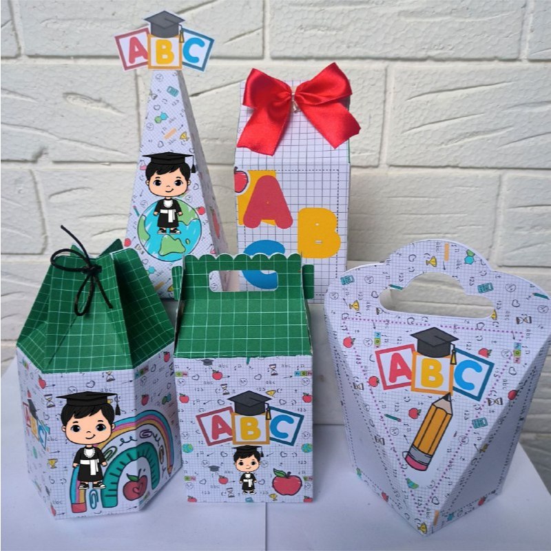 Caixinhas FORMATURA DO ABC Caixinhas para decoração e lembrancinha de aniversário infantil - Pegue e Monte