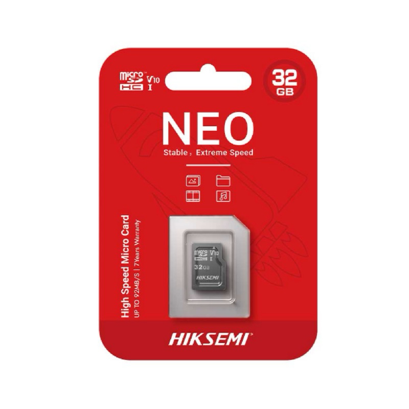Cartão de Memória 32GB Hiksemi NEO MicroSDHC/MicroSDXC Classe 10 UHS-I