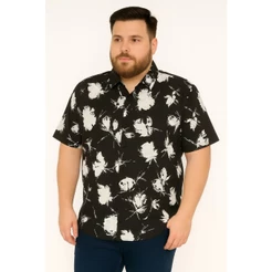 Camisa social manga curta Extra Grande Plus Size Masculina Premium Luxo Verao Estampada Estilosa