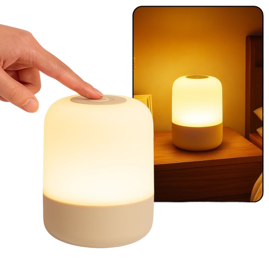 Abajur Quarto Touch Luminária Led Recarregável De Mesa Cabeceira 3 Modos De Luz Estudos Escritório em Oferta na Shopee