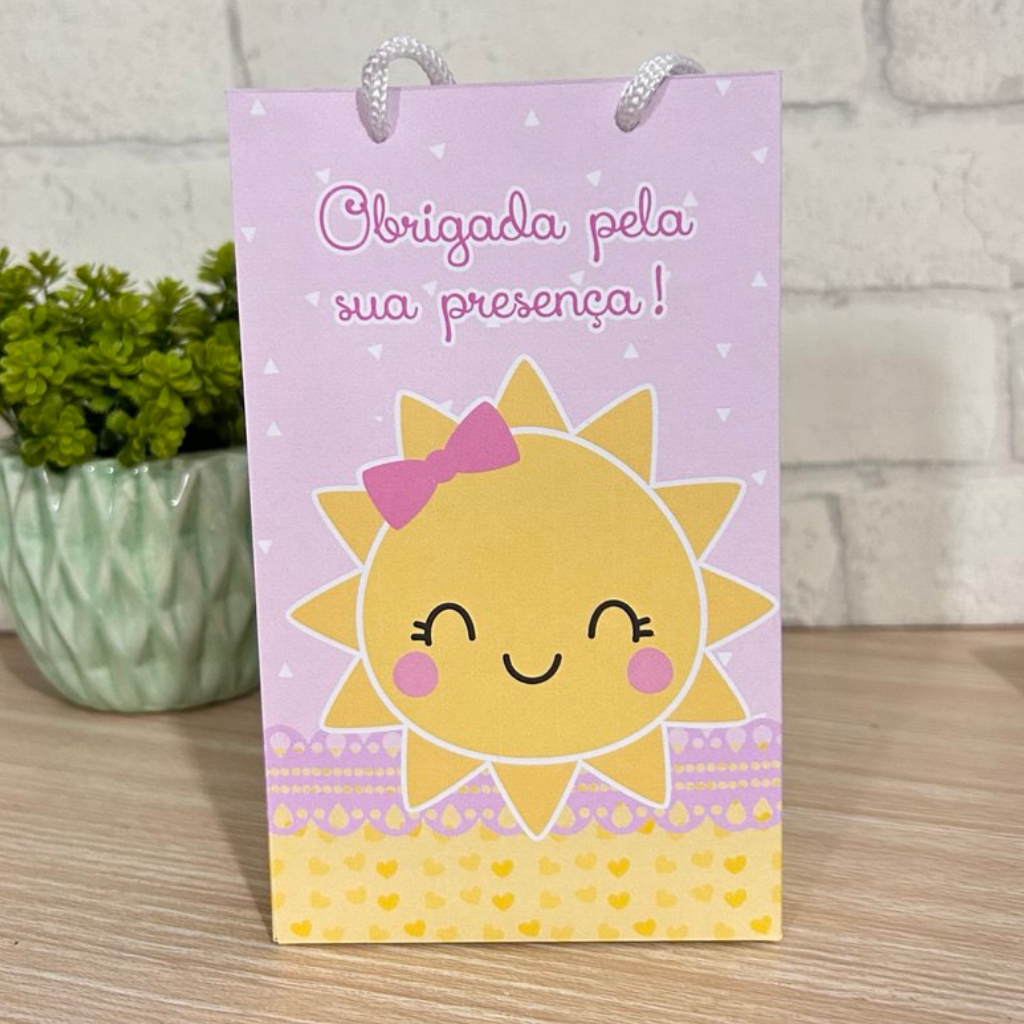 Sacolinha P Nosso Raio de Sol Menina-PEGUE E MONTE-Lembrancinha de Festa-Pronta entrega