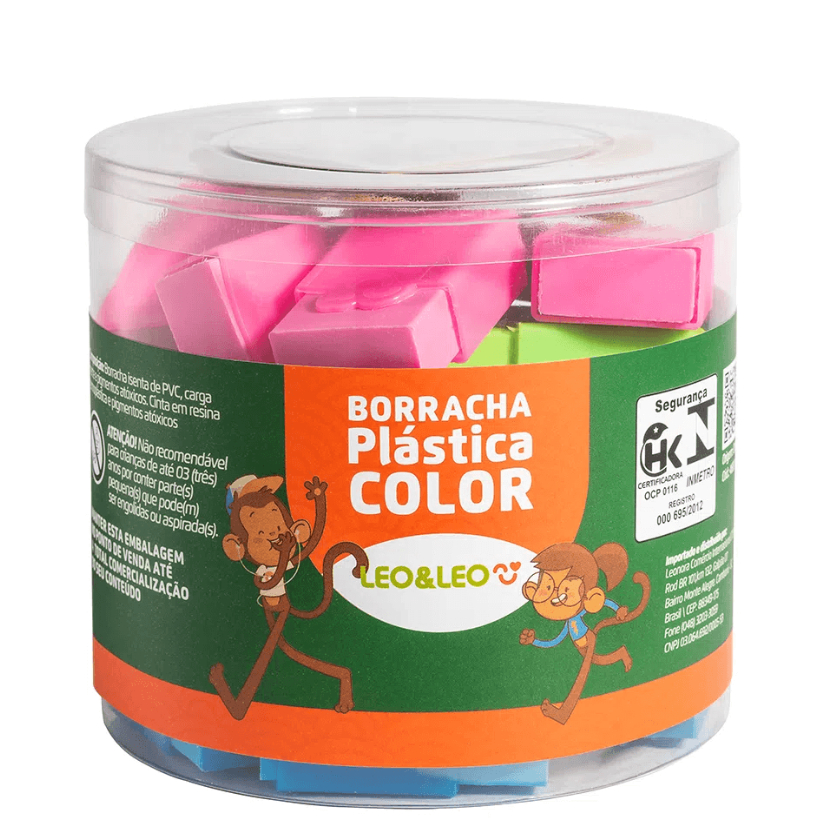 Borracha  Plastica Color Com Cinta Leoleo Kit Com 12 Unidade em Oferta na Shopee