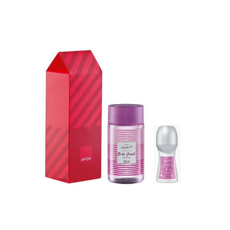 Kit de Presente Avon Colônia Aquavibe Baby Smell + Rollon