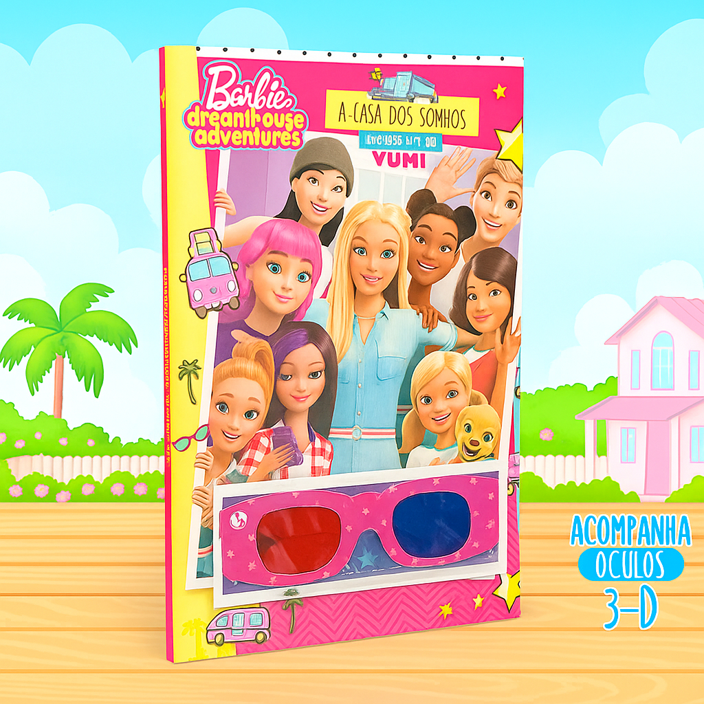 Livro Infantil História e Atividades Para Meninas Barbie A Casa Dos Sonhos - Uma Aventura Mágica em 3D em Oferta na Shopee