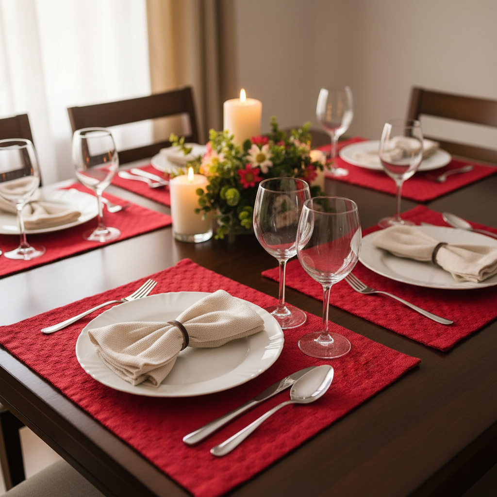 Kit Jogo americano Natal Artesanato Tear Mineiro, 2 ou 6 lugares. Decoração mesa posta cozinha.