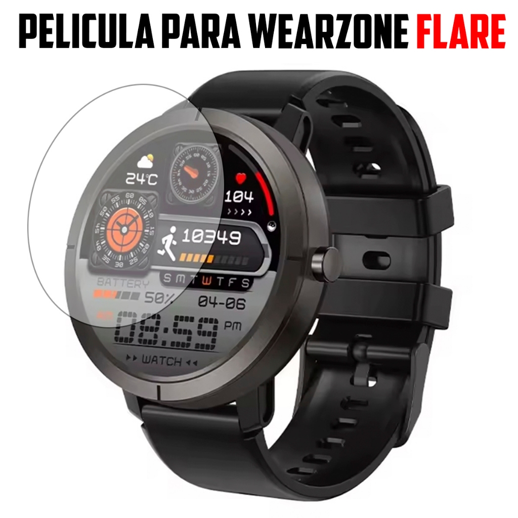Película para Smartwatch Wearzone Flare de vidro temperado Proteção de Tela