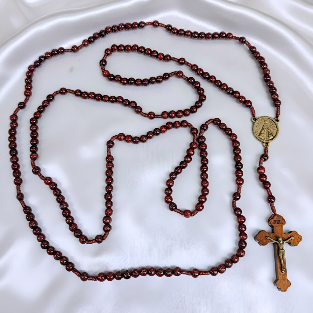 Rosário Grande Nossa Senhora Aparecida Madeira Terço Religioso Mistério Elegante em Oferta na Shopee