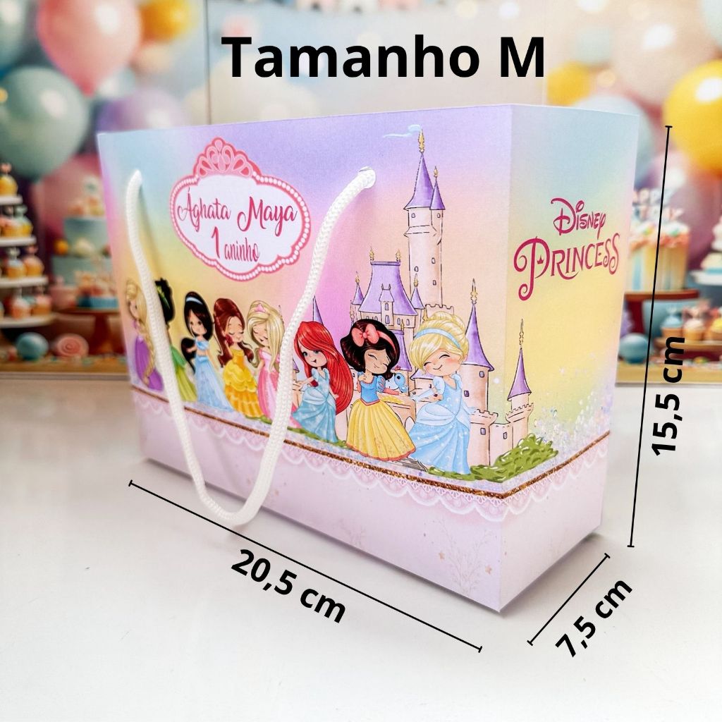 Sacolinha Surpresa personalizada PRINCESAS - Personalizados Sacolas  PRINCESAS  -  PEGUE E MONTE