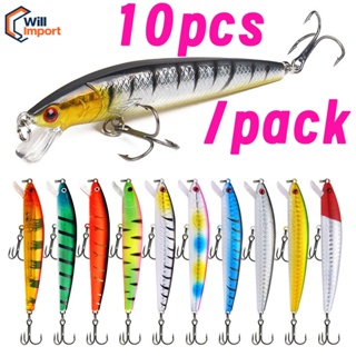 Kit 10 Iscas Artificiais Importadas 1/2 Meia Água de 10 cms e 9 gramas Pesca Tucunaré Traíra Dourado Robalo Black Bas em Oferta na Shopee