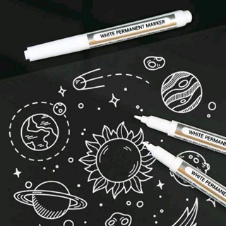 Canetas Acrílicas Brancas  Permanentes Kit 2 | 5 | 10 - Traço Preciso para Artistas artesãos em Oferta na Shopee