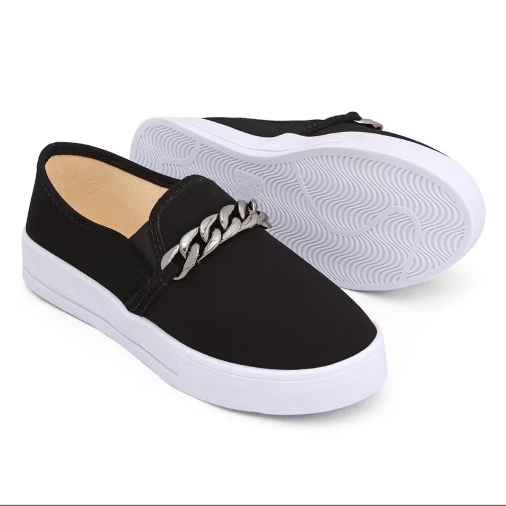 Tênis Feminino Casual Iate Slip On Stillus Calce Fácil confortável Corrente Dinasty em Oferta na Shopee