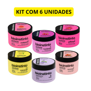 Kit 6 Esfoliante Corpo e Rosto Skin care Limpeza Profunda Fragrancias Sortidas Bio Instinto 300g em Oferta na Shopee