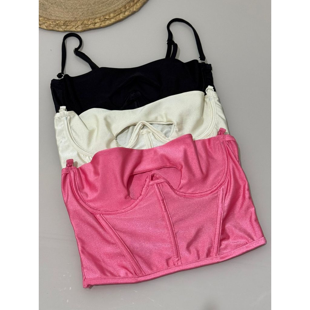 Corselet Feminino Angel em Poliamida Acetinada com Aro de Sustentação, Barbatanas e Alça Reguladora em Oferta na Shopee