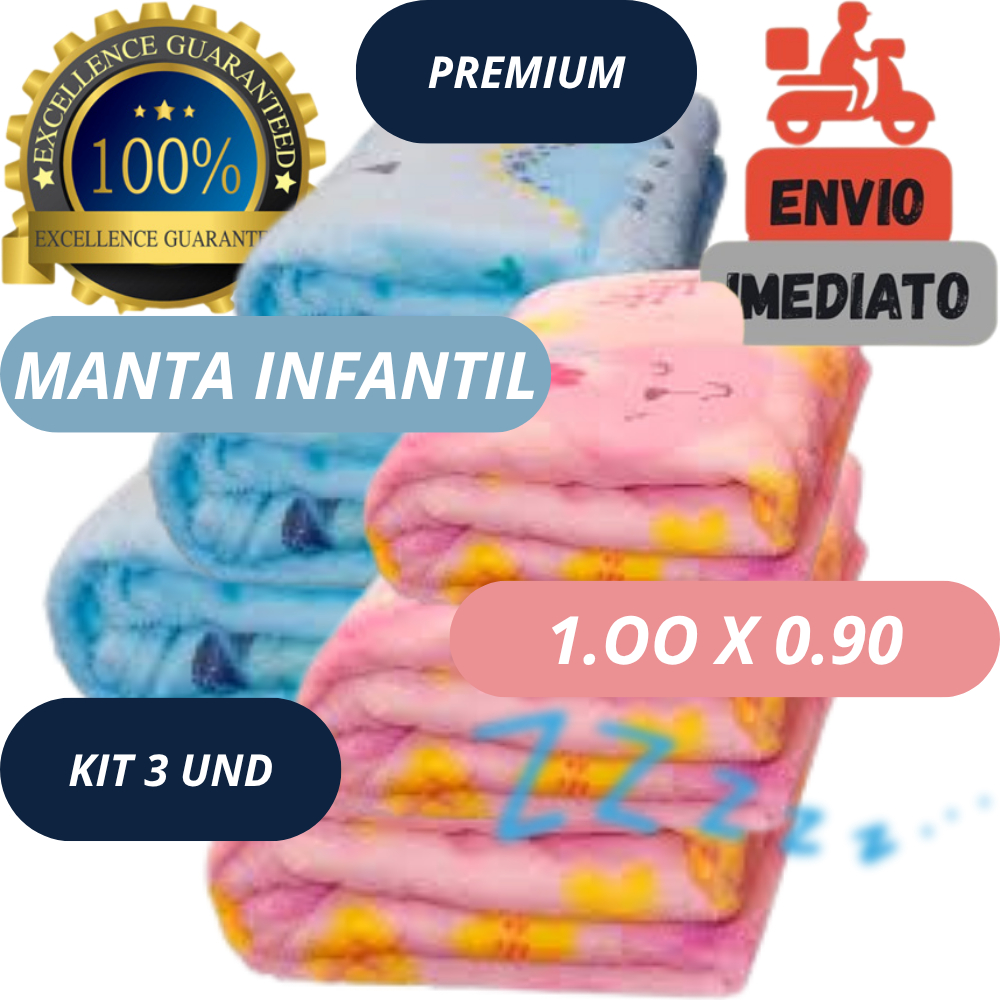 Kit 3 Manta De bebê Cobertor Do Bebe Mantinha Microfibra Estampada Para Kit Maternidade 1 MT x 90 Cm em Oferta na Shopee