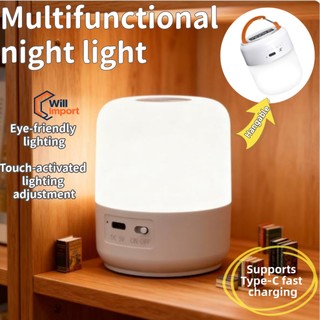 Abajur Quarto Luminária Led De Mesa Criado Mudo Recarregável Touch Cabeceira De Quarto Lu…