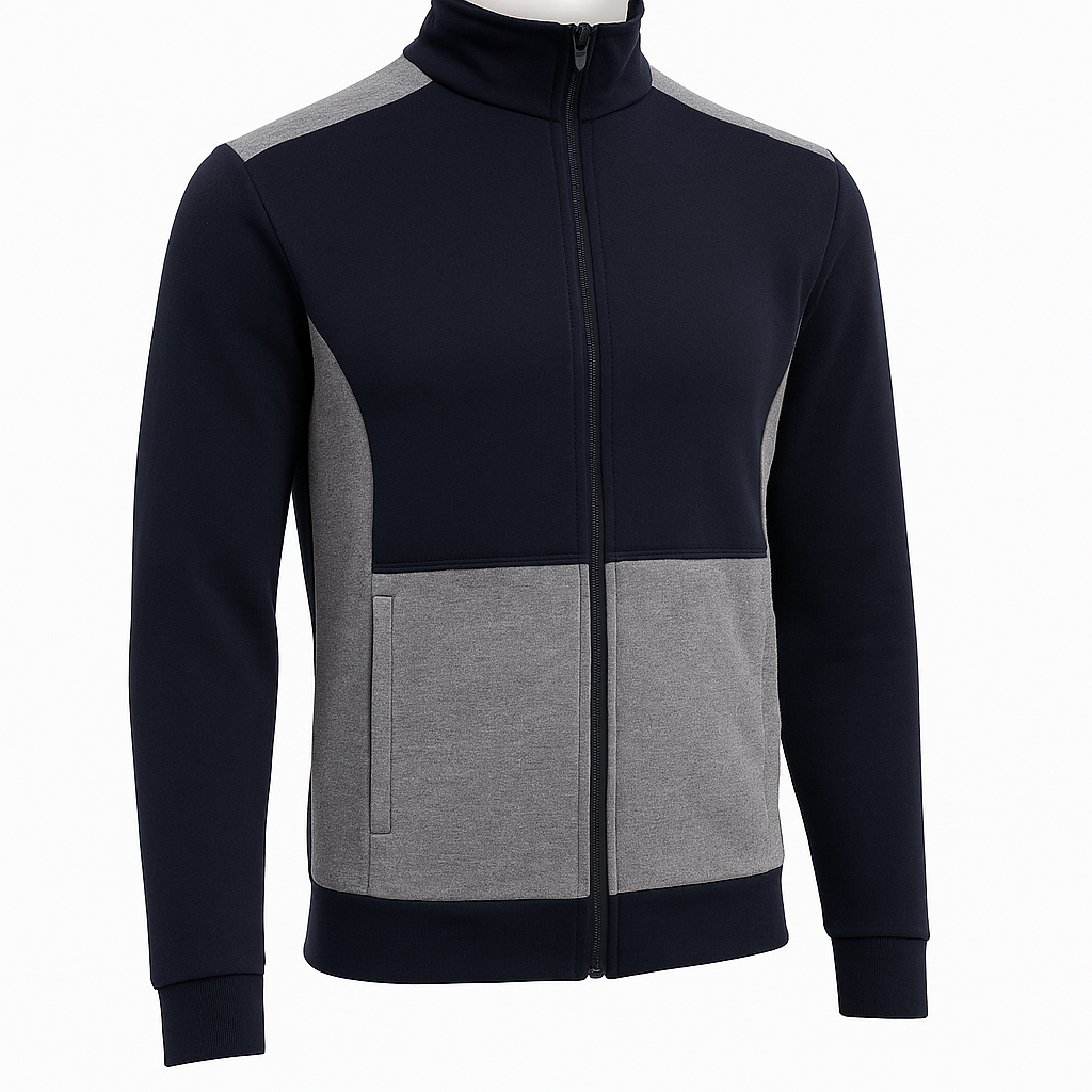 Moletom Masculino Casaco Felpado com Zíper Frontal  Bolsos Laterais Slim